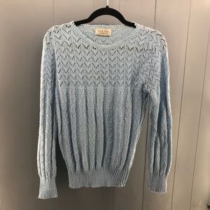 vintage Cuddle Knit baby blue pointelle knit sweater cottagecore size M